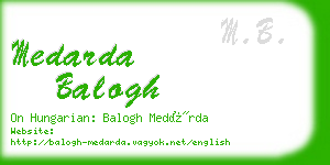 medarda balogh business card